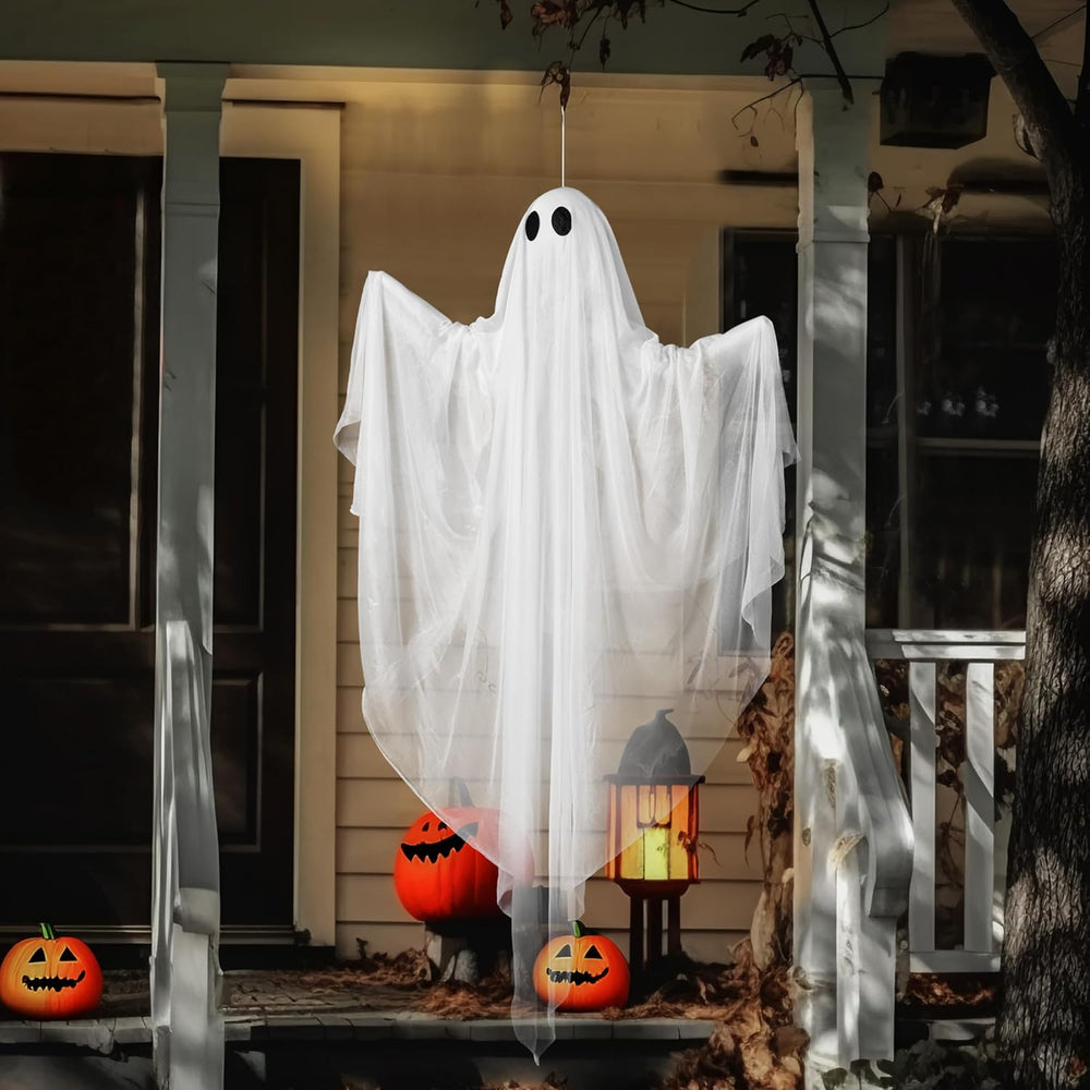 JOYIN 2 Pcs 47โ Halloween Light up Hanging Ghost Decorations Outdoor, Cold Wh...