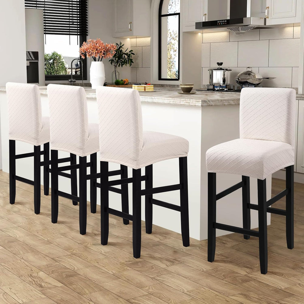 Fuloon Waterproof Barstool Covers Chair Slipcovers, Pale Beige, 4 Pack | Stre...