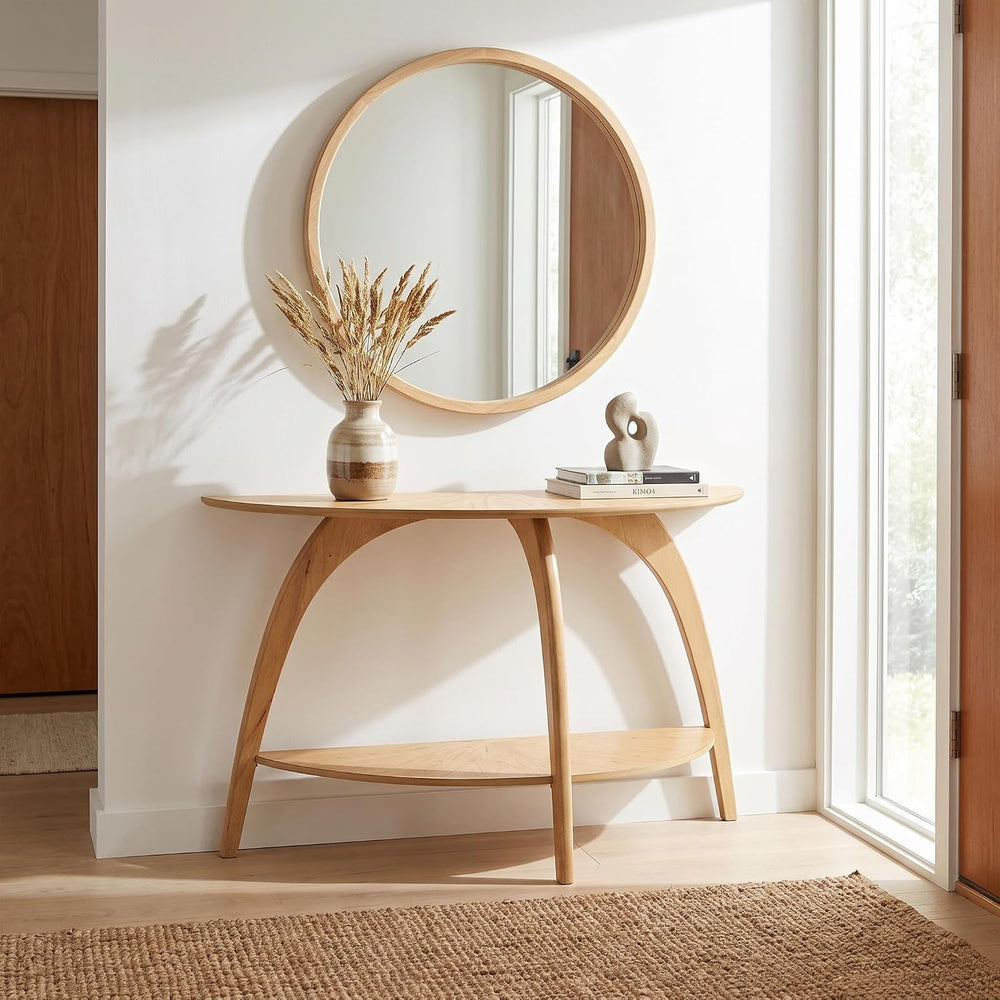 Martin Svensson Home LAX Mid Century Wood Sofa Console Table, Blonde