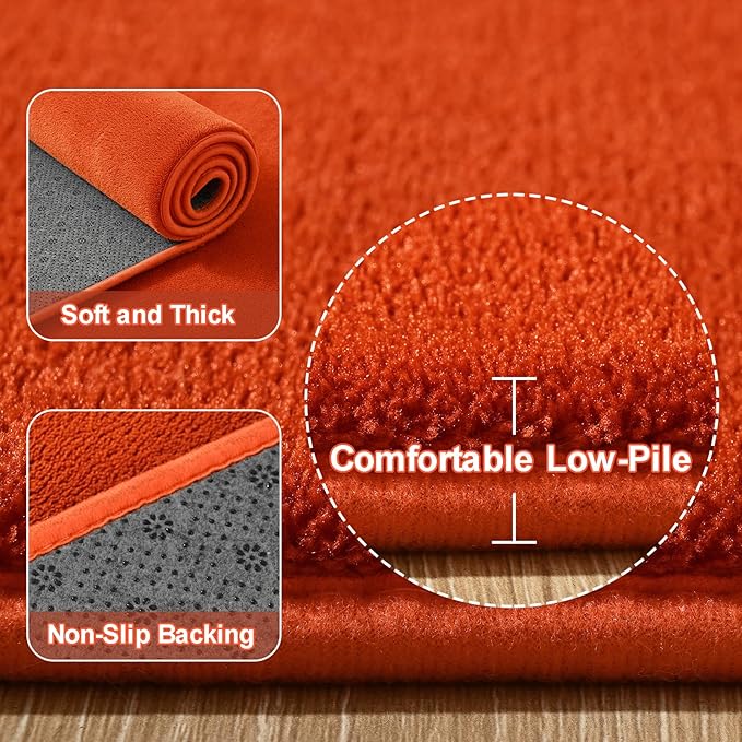 Amearea Large Modern Area Rugs for Bedroom Living Room, 5x8 Feet Orange