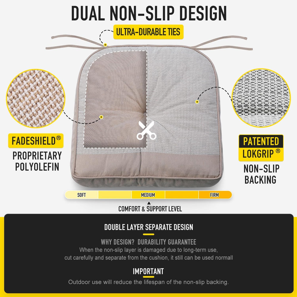 SUNROX Memory Foam Non Slip Rocking Chair Cushion, FadeShield Water Resistant...