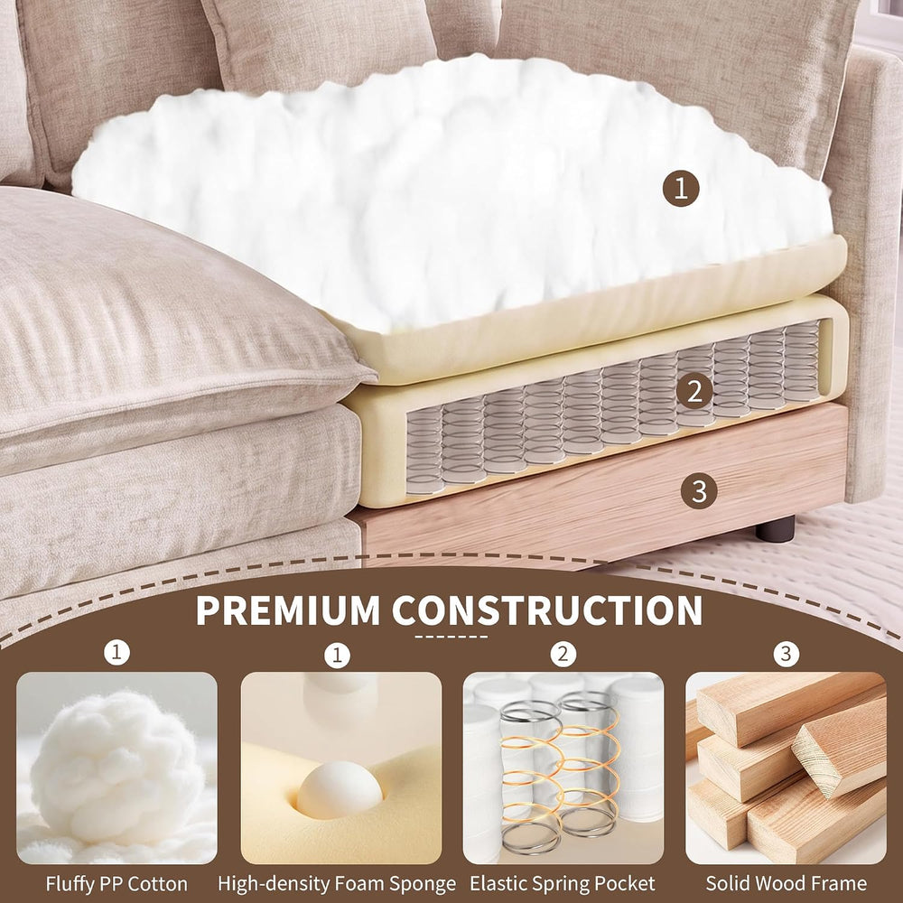 Couch and Loveseat Set 2 Piece Cloud Sofa for Living Room
