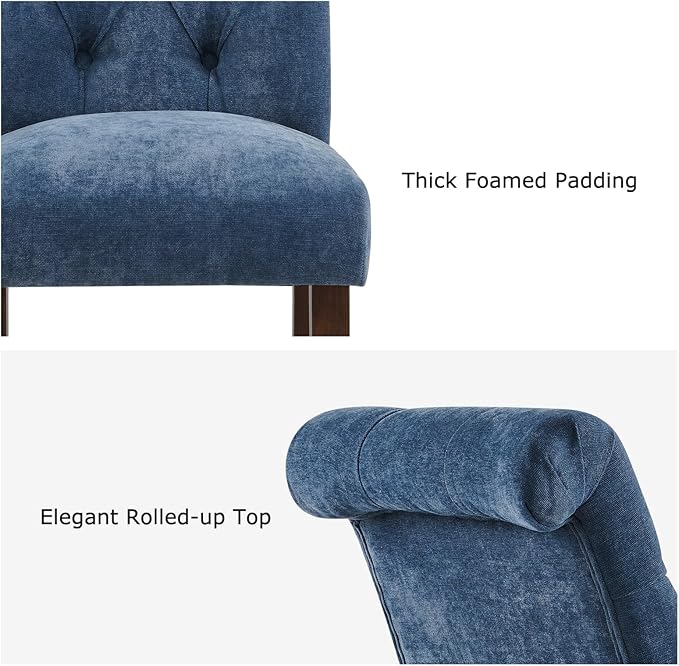 Tufted Dining Chairs Set of 4, Upholstered Parsons Dining Room Chairs, Fabric...