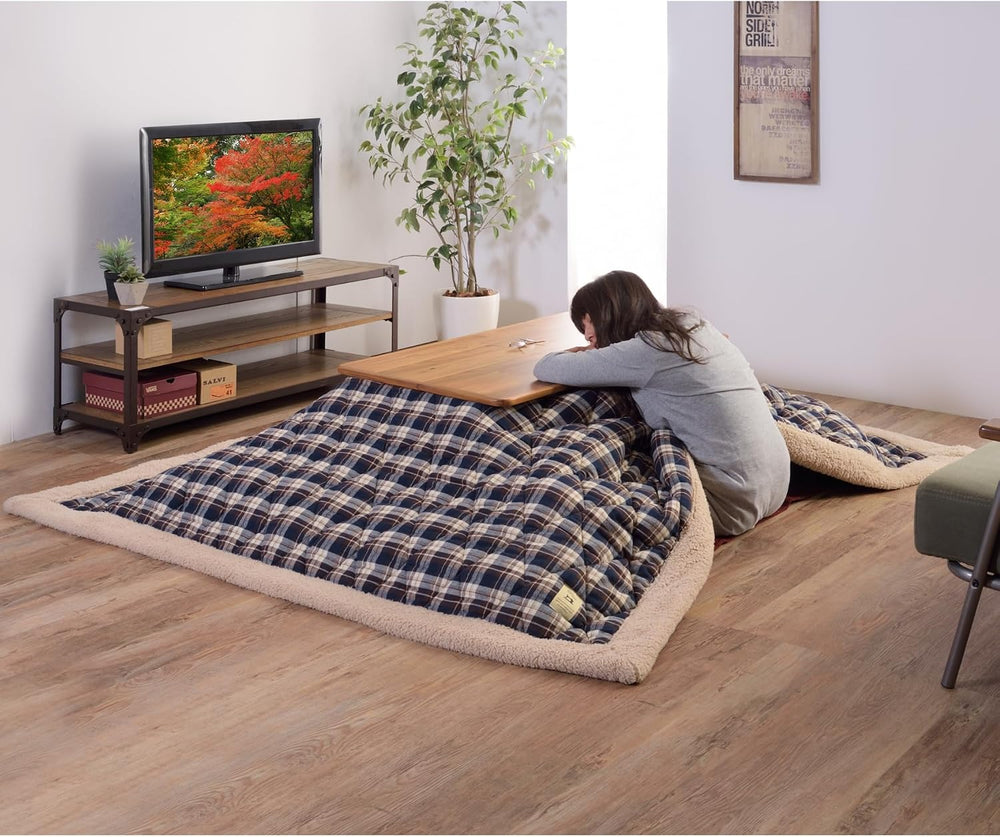 AZUMAYA Kotatsu Futon Comforter Square Shape W75 x D75 Inches, Polyester Fabr...