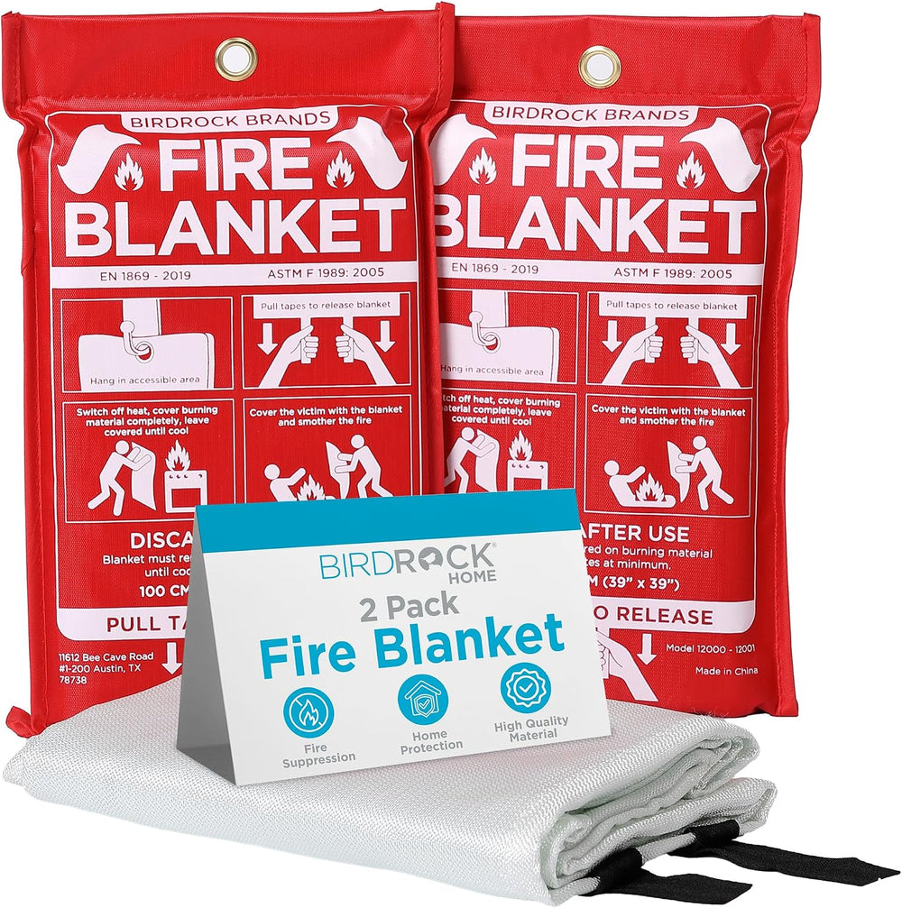 BIRDROCK HOME Fire Blanket for Home and Kitchen | Emergency Supplies for Smal...
