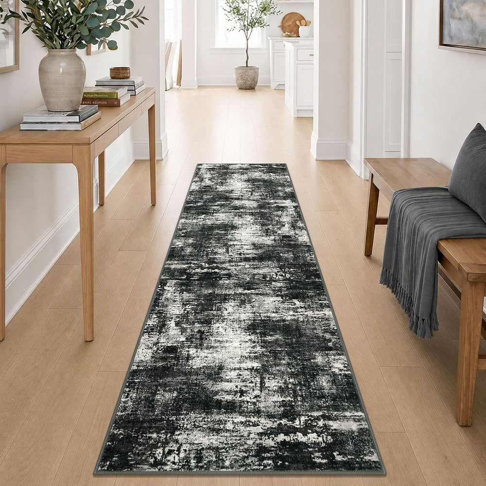 Lansny Abstract Washable 2x8 Runner Rug Runners for Hallways Non Slip