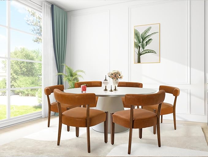 Modern Dining Chairs Set of 8, Faux Leather Upholstered Kitchen & Dining ...