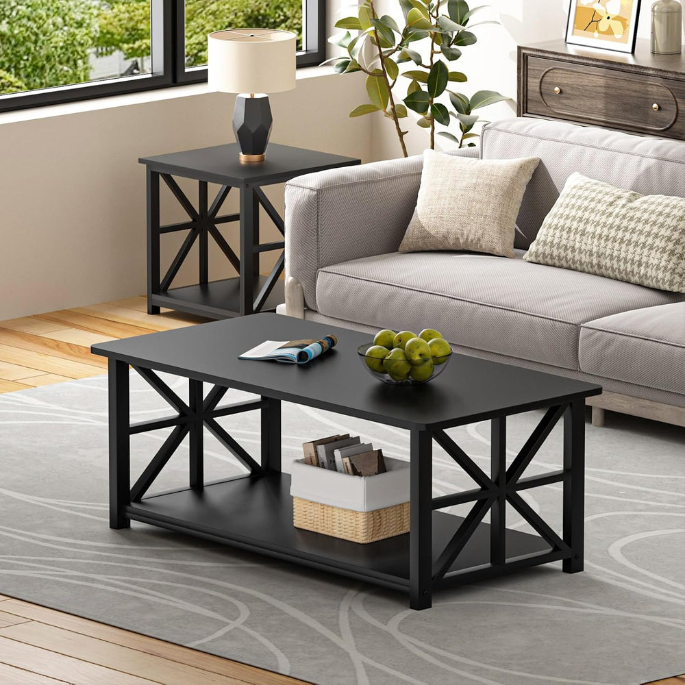 GreenForest Coffee Table for Living Room with Round Corners