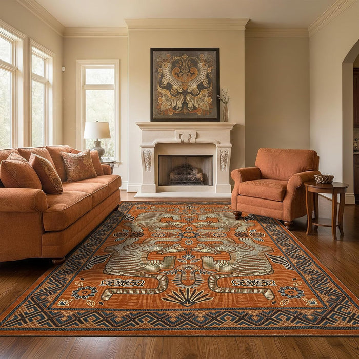 GarveeHome Large Tiger 9x12 Area Rugs Boho Washable Vintage Living Room Rug