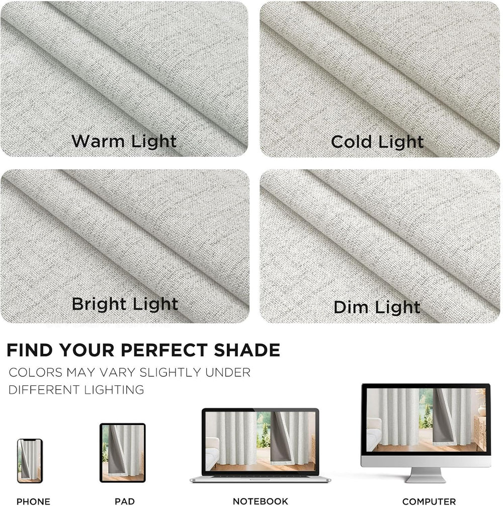 Joydeco Blackout Curtains for Bedroom - 84 Inch Long 100% Light Blocking 2 Pa...