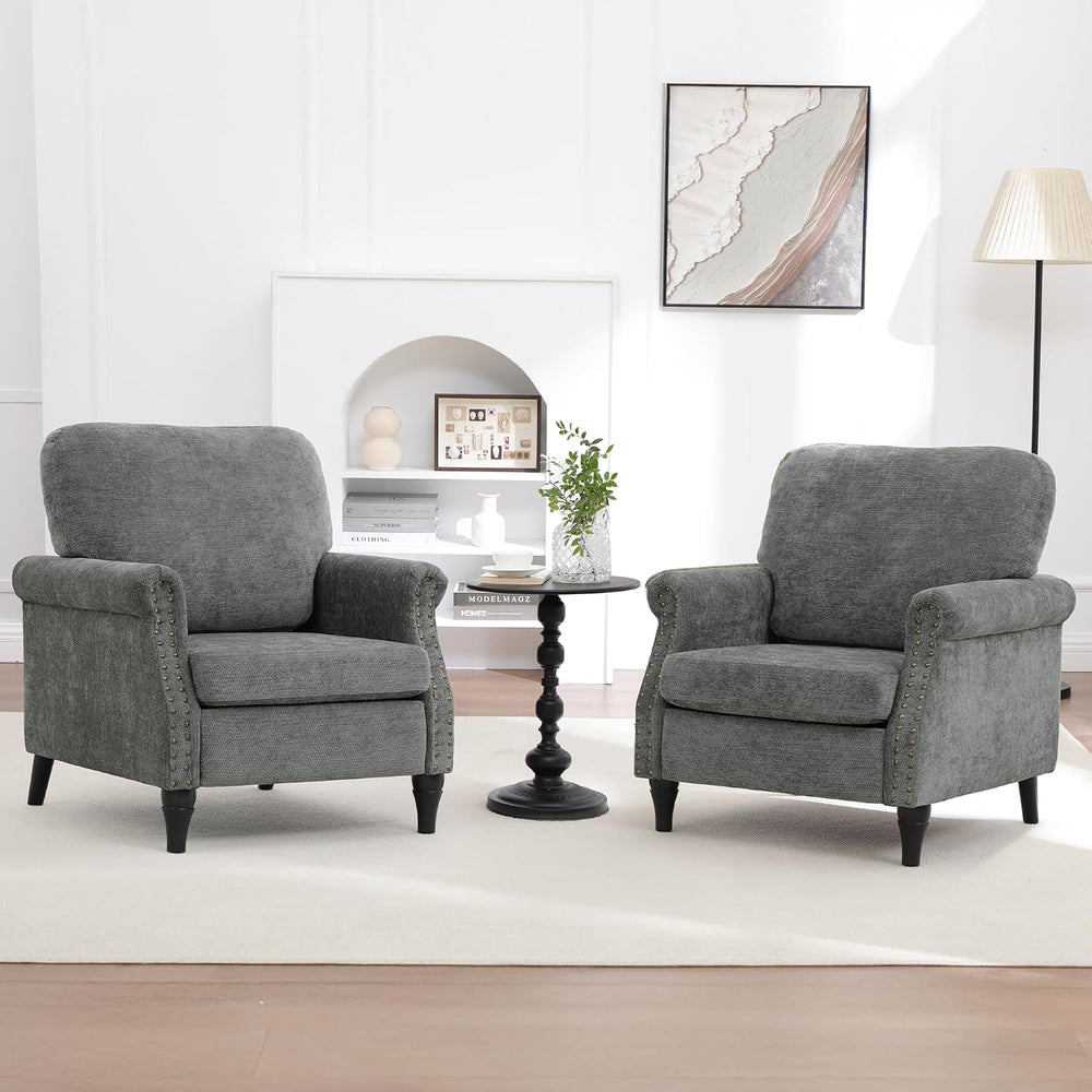 Accent Chair Set of 2 for Living Room Modern Mid Century Reading Chair Armcha...