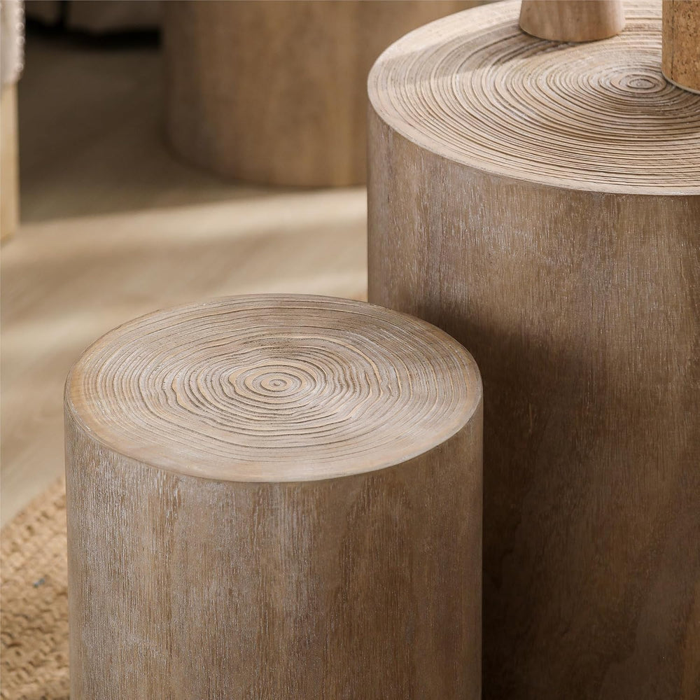 Round Nesting Small Coffee Table Side Table End Set of 3 for Living Room Bedr...