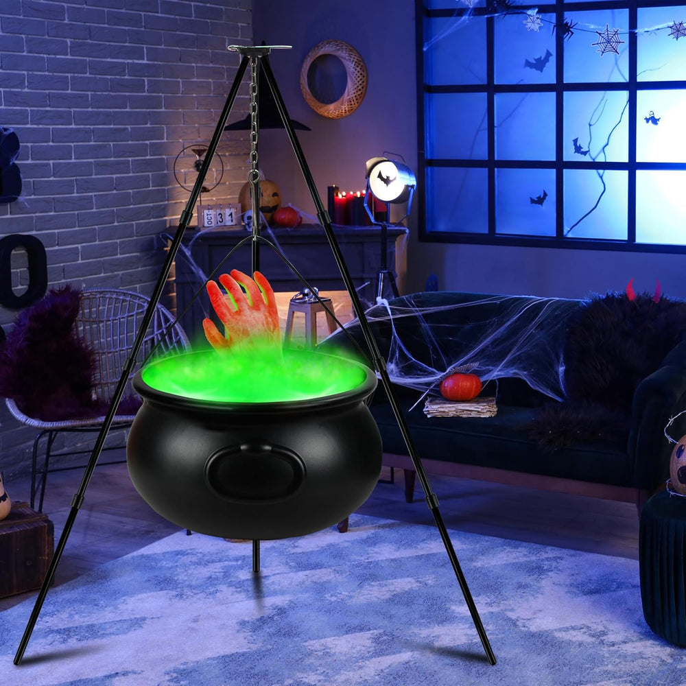 Halloween Decorations Outdoor, 12.6โ Large Witches Cauldron Kettle on Tripod ...