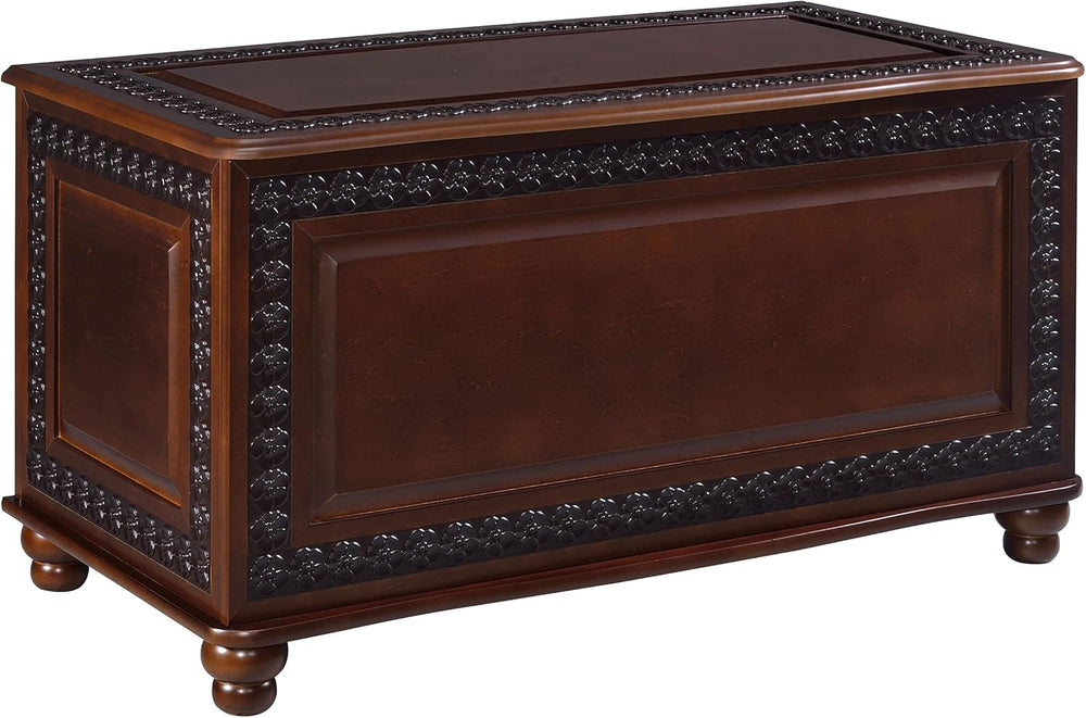 BOWERY HILL 40" x 21" Traditional Wood Cedar Blanket Chest, Flip Op...