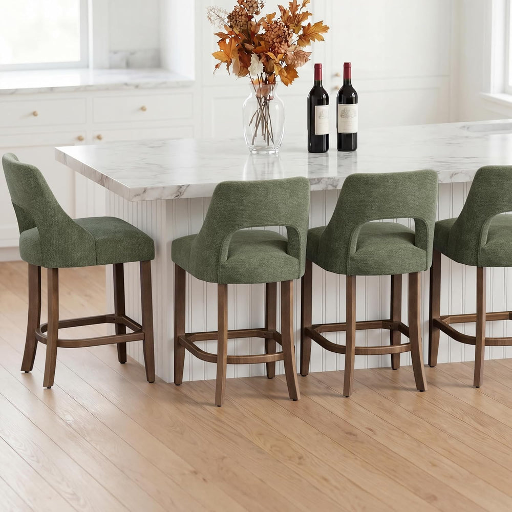 UVV Bar Stools Set of 2, Upholstered Counter Height Bar Stools, Modern Counte...