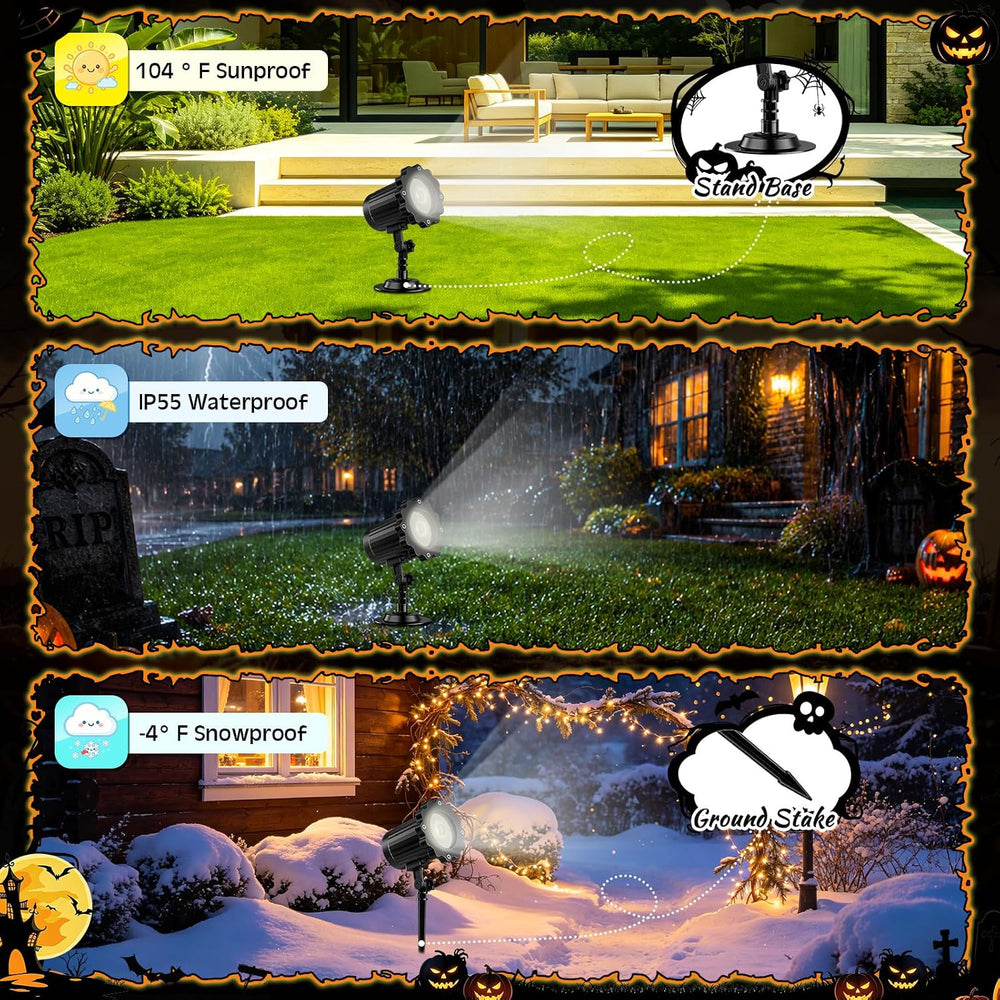 Halloween Projector Light Outdoor 2026 Upgraded Clearer Pattern