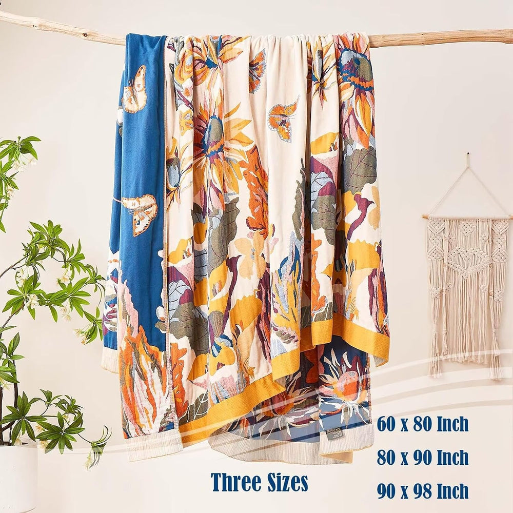 XIBLC Boho Throw Blanket, 100% Cotton Ultra Soft Luxury Throw Rustic Quilt, 6...