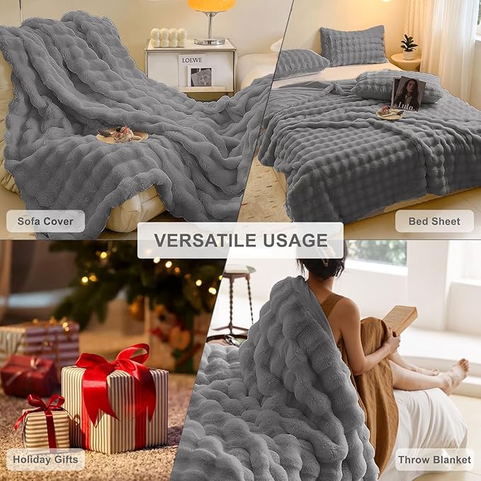 HANDONTIME Faux Fur Plush Sofa Covers