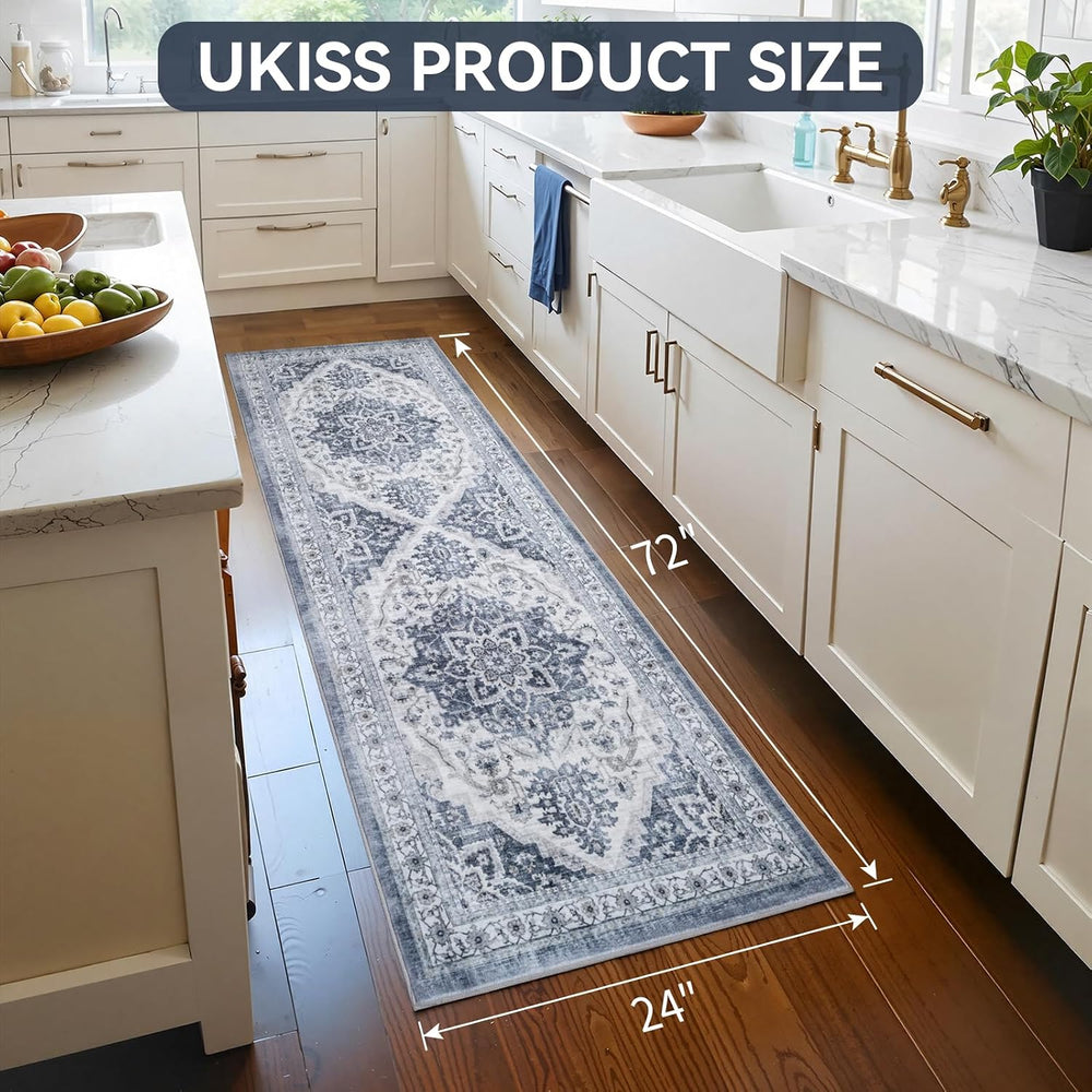 UKISS Washable Runner Rug ,2x6 Non-Slip Soft Boho Vintage Hallway Runner Rugs...