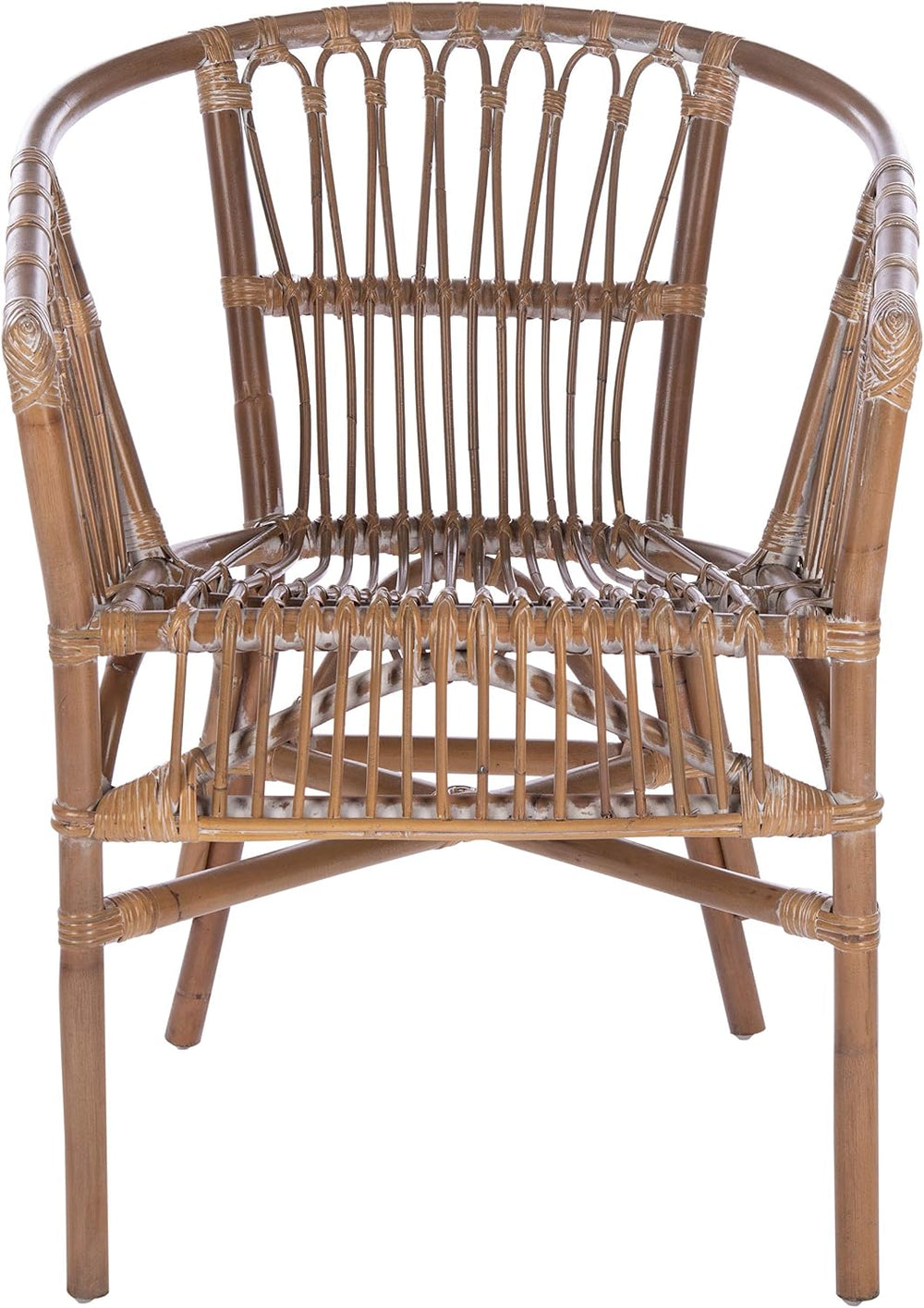 Safavieh Home Adriana Coastal Grey White Wash Rattan (Set of 2) Accent Chair ...