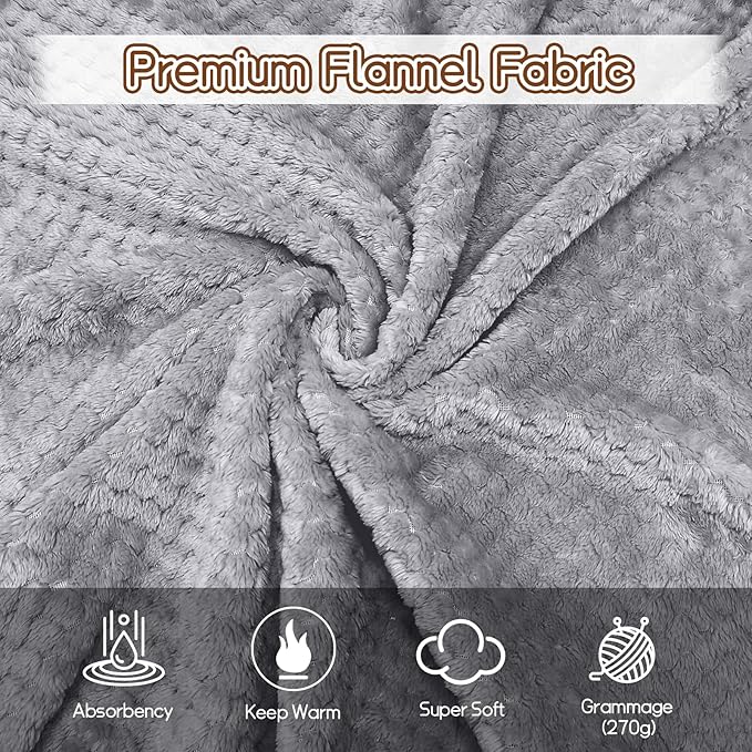 4 Pack Fleece Throw Blankets 50x60 Inches