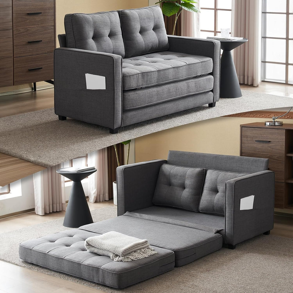 VINGLUpgraded Loveseat Sleeper, 53.5"W 83"L Convertible Sofa Bed Co...
