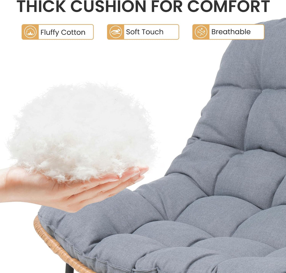 Outdoor Loveseat, Patio Couch with Soft Cushion (Dark Gray)