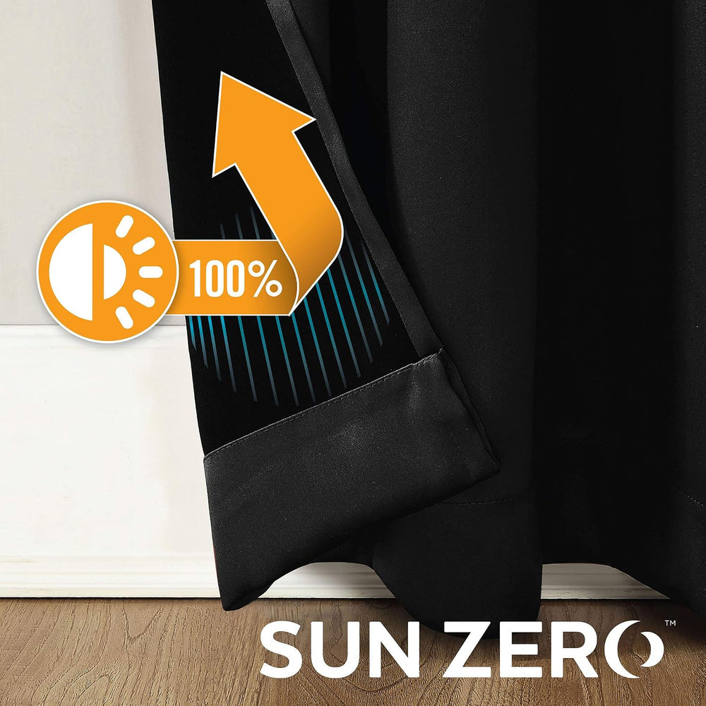 Sun Zero Nordic 2-pack Theater Grade Extreme 100% Blackout Grommet Curtain Pa...