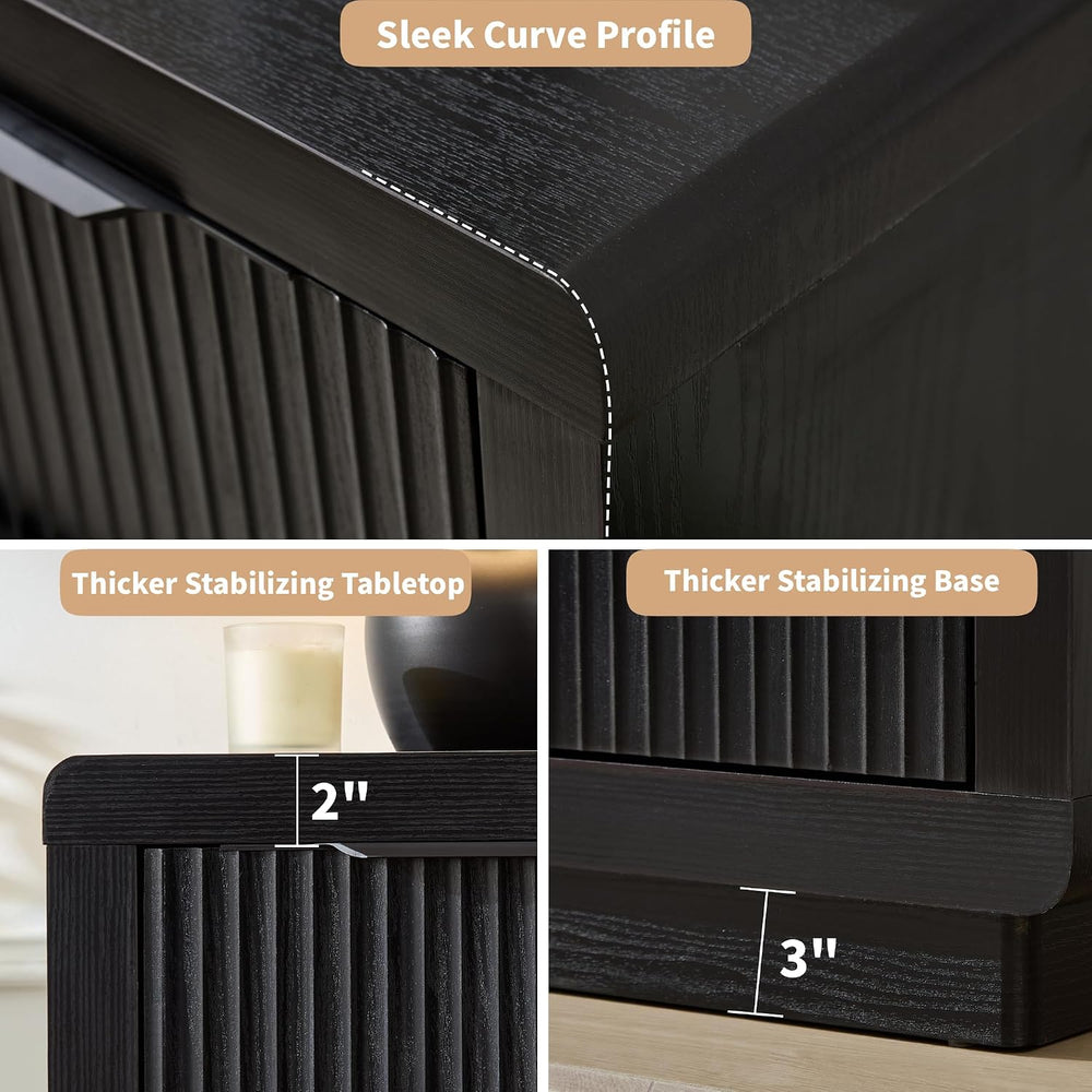 YANSNWO Black Dresser with Thickened Design, 44.4" Tall Chest of Drawers