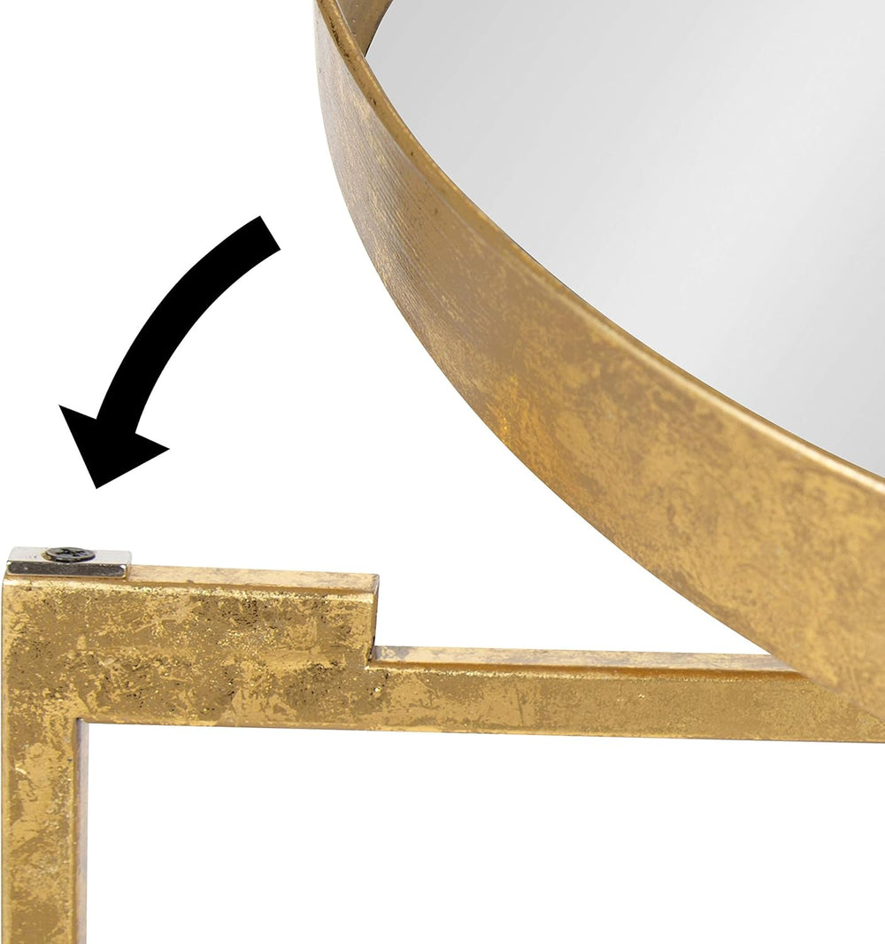 Kate and Laurel Celia Metal Foldable Round Accent Coffee Table, 28.25" x...