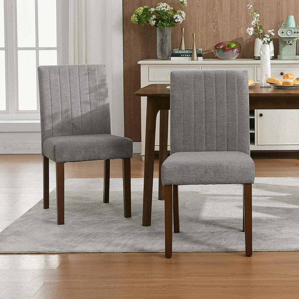 Upholstered Dining Chairs Set of 2, Modern Fabric Kitchen Side Chairs with St...