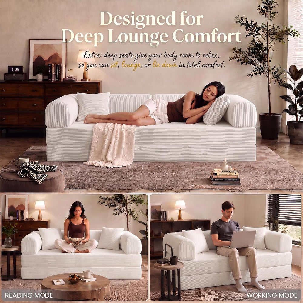 Convertible Sofa Bed Boneless Couch Folding Sofa