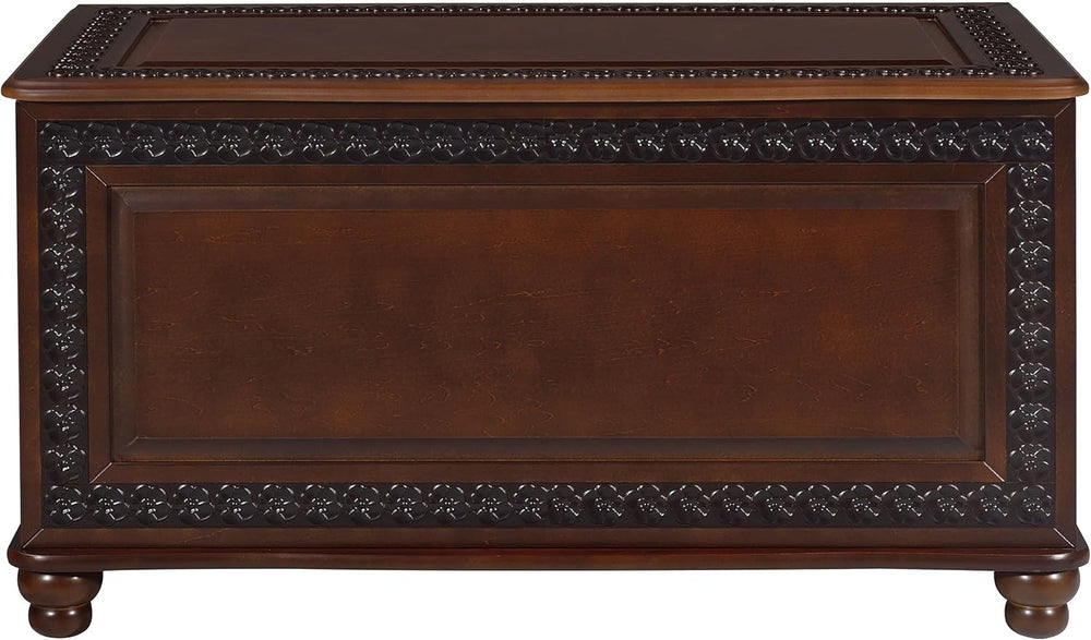 BOWERY HILL 40" x 21" Traditional Wood Cedar Blanket Chest, Flip Op...