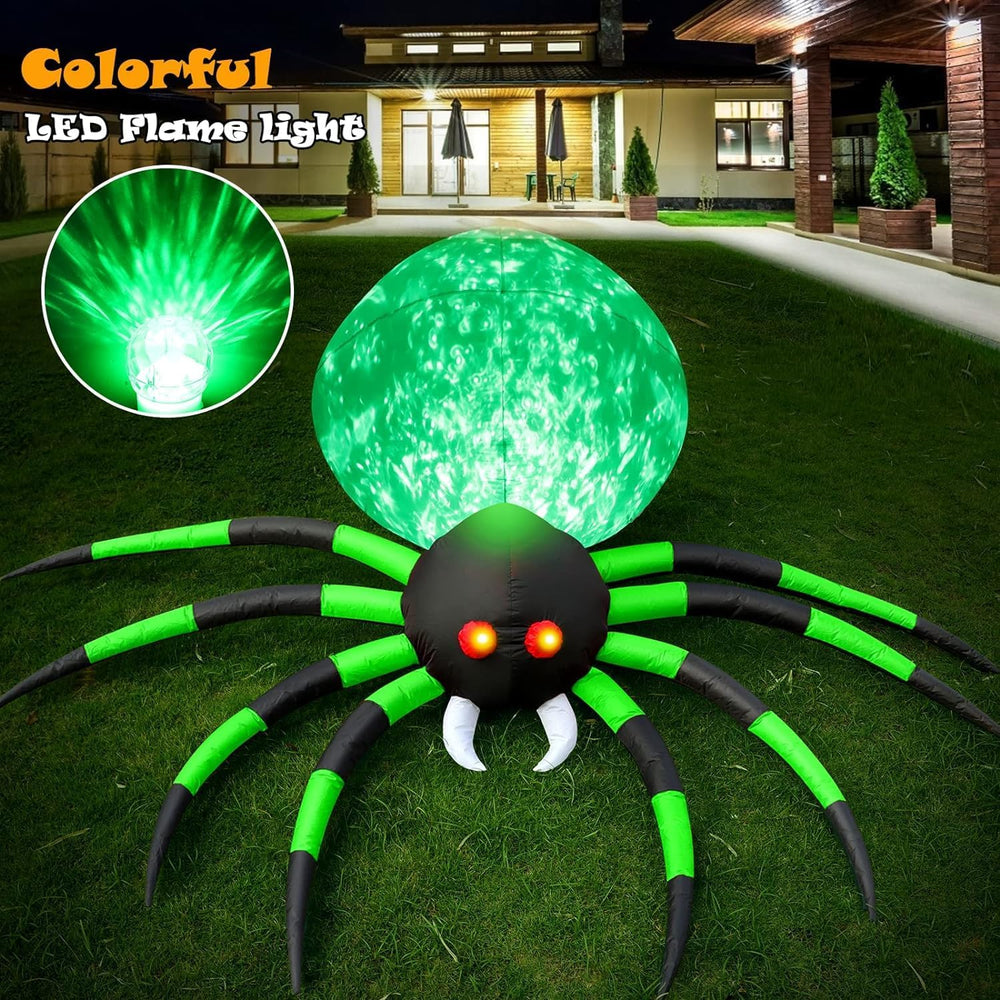 8 FT Halloween Inflatables Spider Outdoor Decorations for Yard, Giant Blow up...