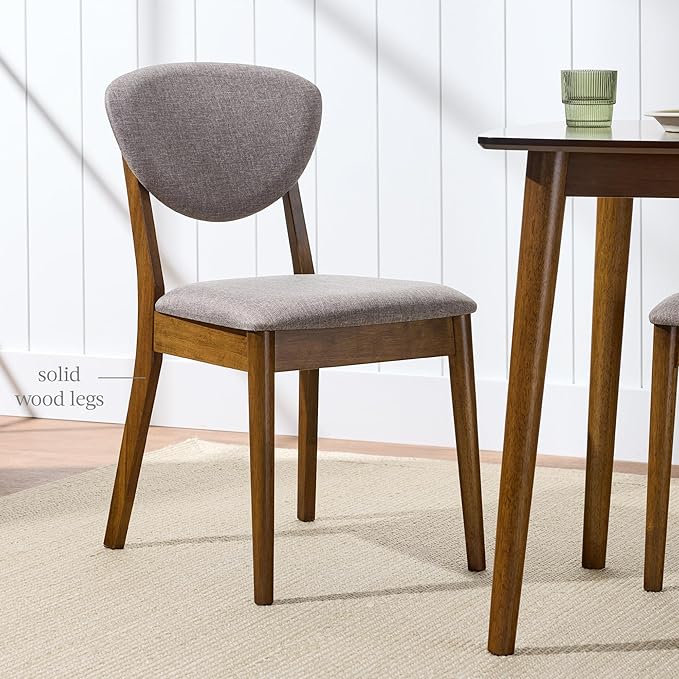 Best Choice Products Dining Chairs Set of 2, Mid-Century Modern Upholstered W...