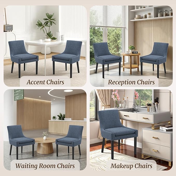 Modern Dining Chairs Set of 6, Upholstered Corduroy Dining Room Chairs with W...