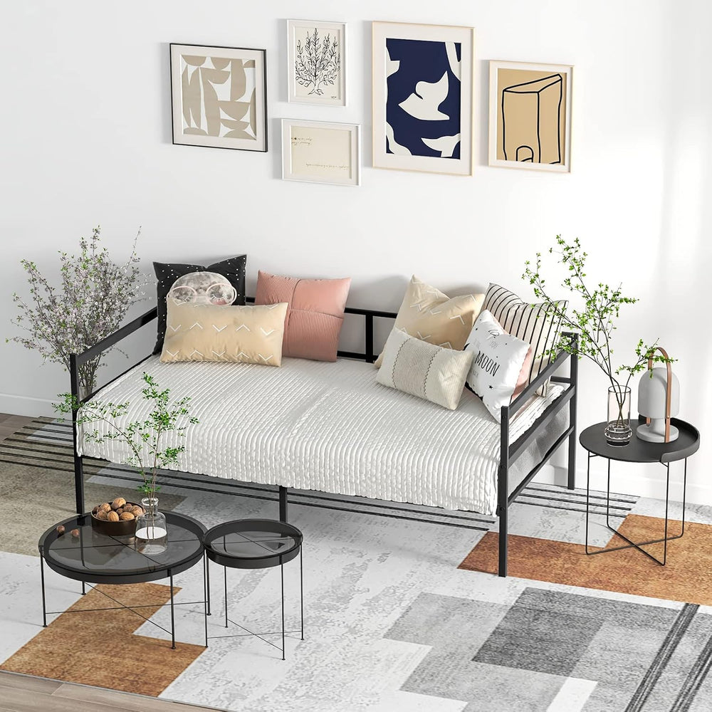 KOMFOTT Twin Size Metal Daybed Frame, Heavy-Duty Metal Slats Support Platform...