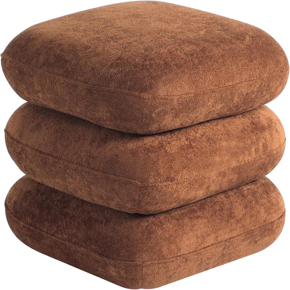 Get Set Style 360° Swivel Velvet Ottoman, Modern Upholstered Foot Stool, Mult...