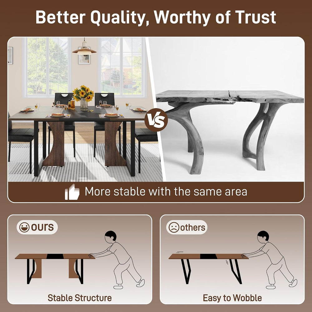 chartustriable 7PCS Dining Table Set with 6 Chairs for 4 5 6 People, 71"...