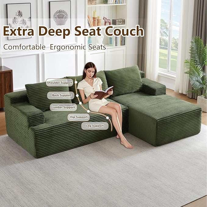 96.1" Modular Sectional Sofa Couches L-Shape Couch 3 Seat Modular Sofa C...