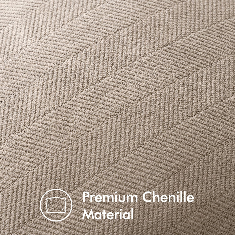 MIULEE Chenille Cushion Covers 50 x 50 cm Set of 2 Yellow Sofa Cushions