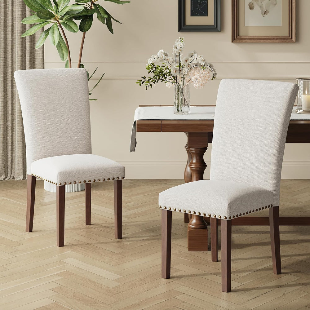 COLAMY Upholstered Parsons Dining Chairs Set of 2, Fabric Dining Room Kitchen...