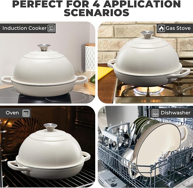 Cast Iron Bread Oven for Sourdough, 6Qt Bread Baking Pan