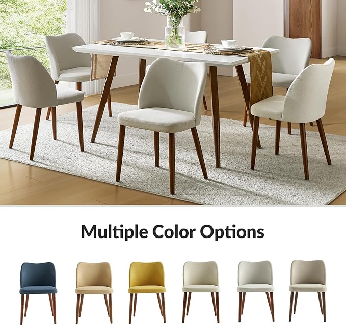 Dining Chairs Set of 6, Upholstered Kitchen Dining Room Chair Set Morden Acce...