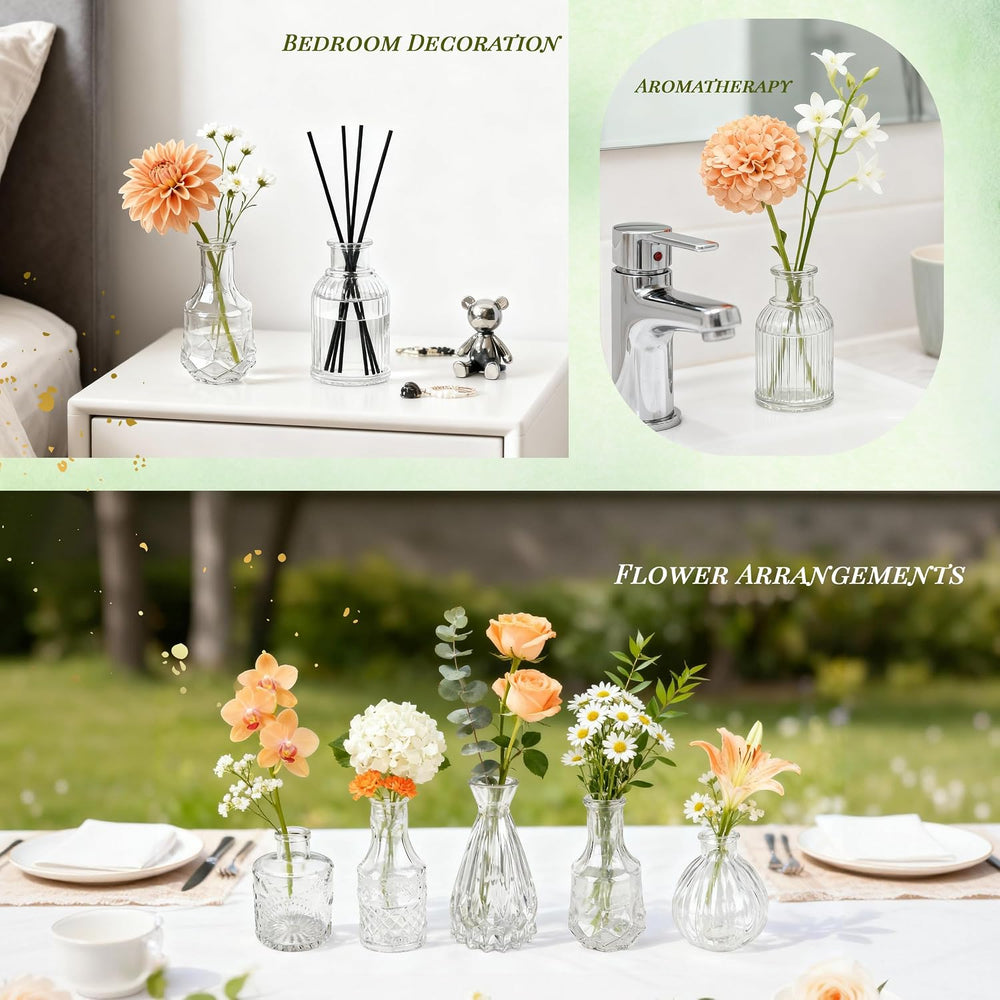 Der Rose 32pcs Clear Bud Vases in Bulk Glass vases for Centerpieces Decor