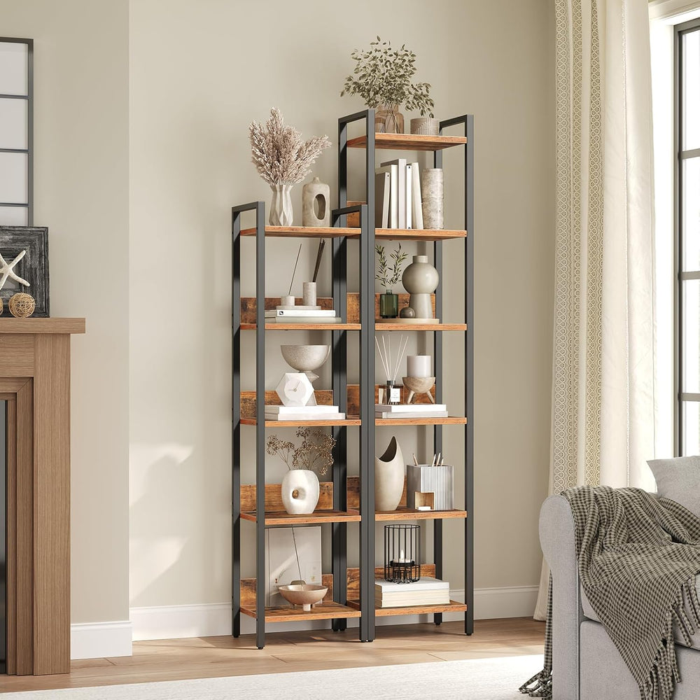 MAHANCRIS Bookshelf, 5-Tier Bookcase, Standing Book Shelf for Small Space, St...