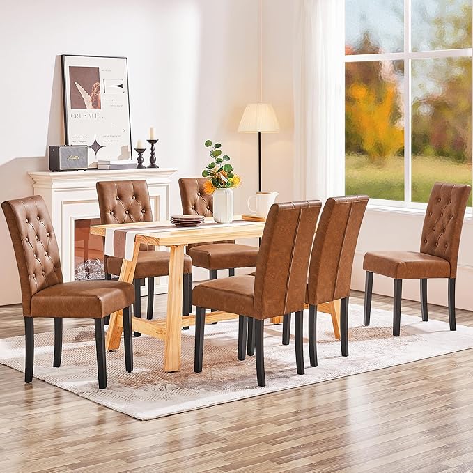 Yaheetech Dining Chairs Set of 4 Modern Style Faux Leather Dining Room Chairs...