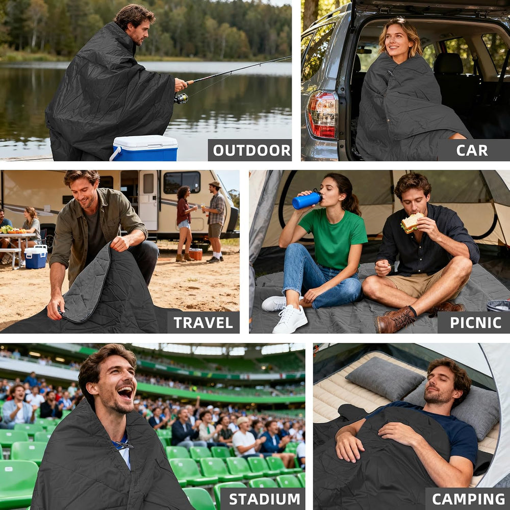 Large Waterproof Outdoor Blanket Thick Fleece 80" x 58"
