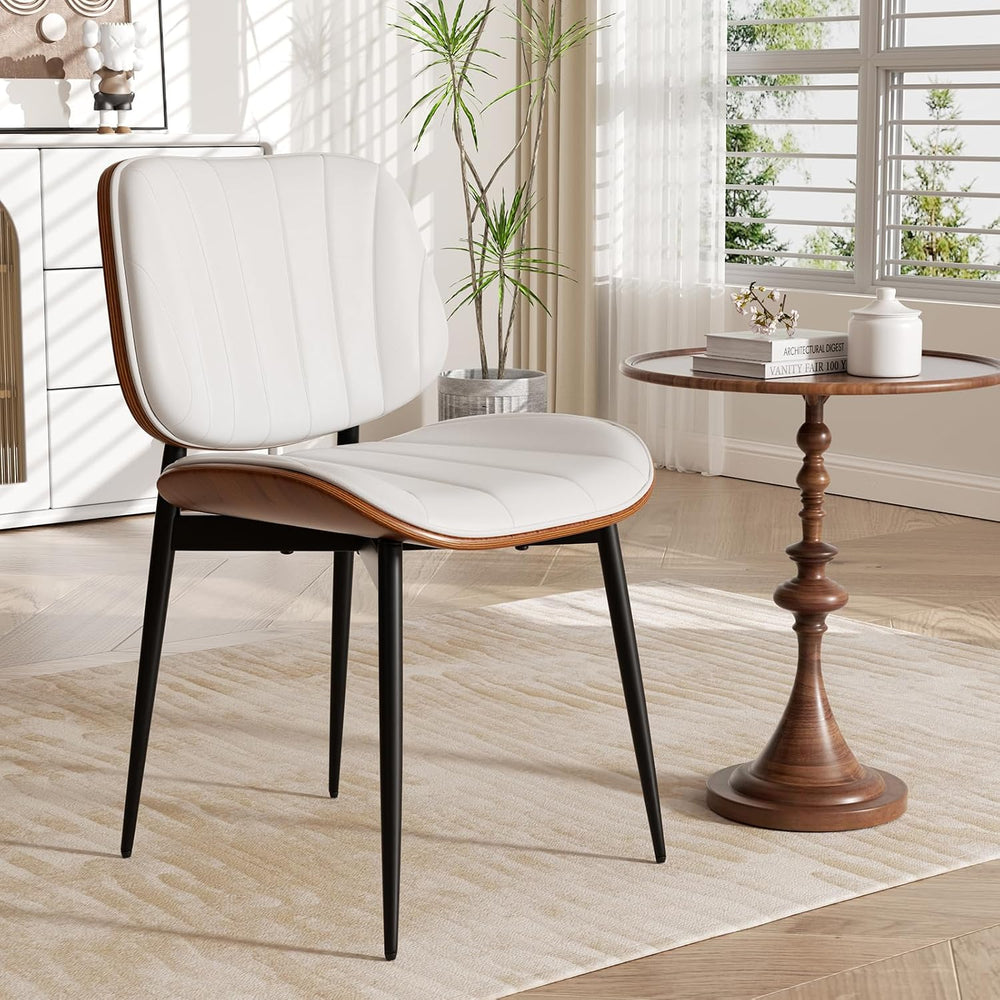 Dining Chair, Mid Century Modern Dining Room Chairs, Upholstered Faux Leather...