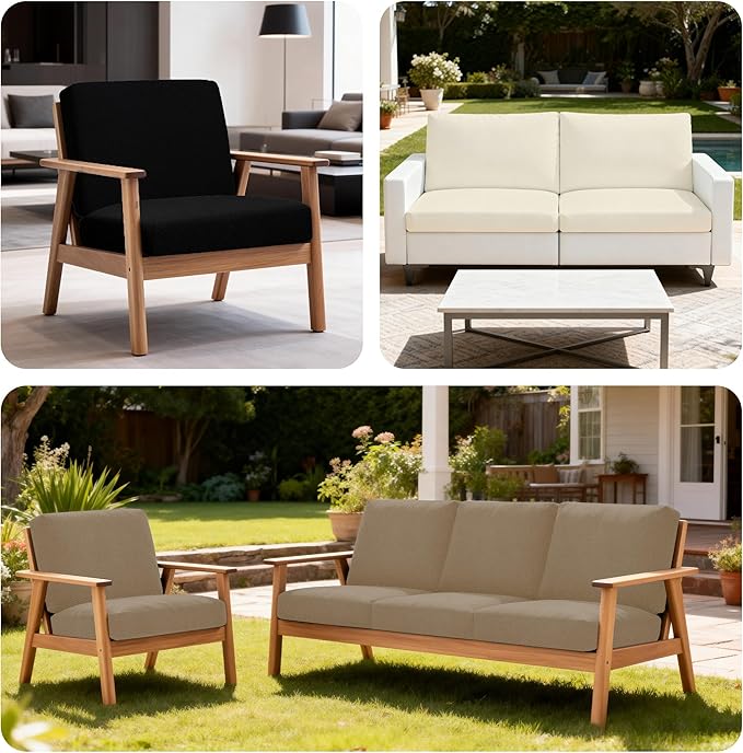4Pcs Patio Stretch Cushion Covers, Outdoor Sofa Replacement Cover Slipcovers